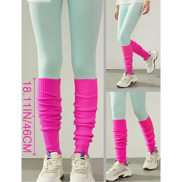 V28 Accessories - v28 Women’s Pink Neon Ribbed Leg Warmers NWT